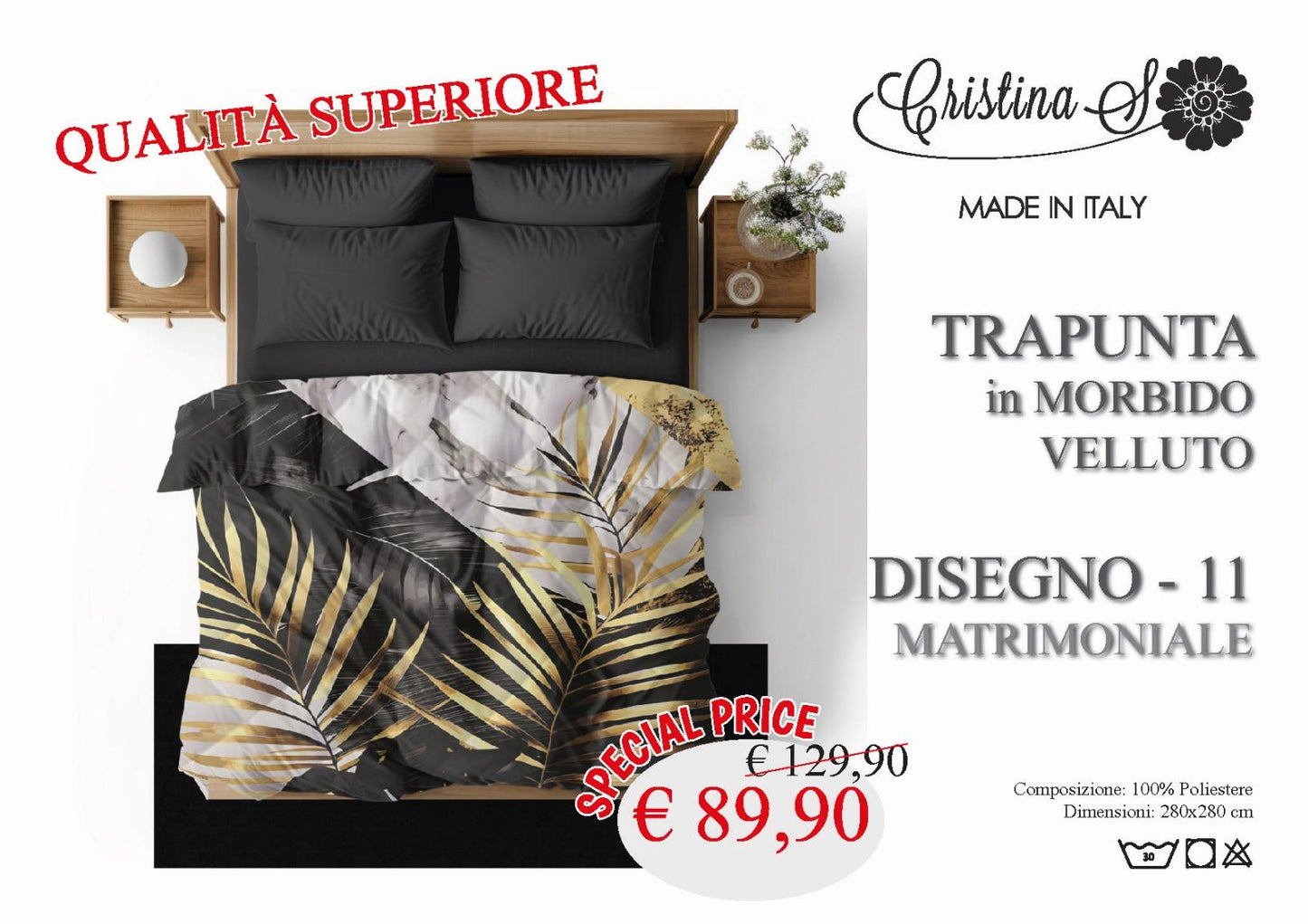 Trapunta Cristina S in morbido Velluto